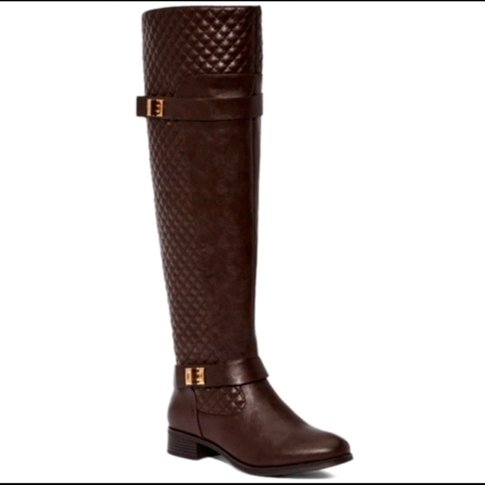 JUSTFAB Burgundy  Keswick WC Flat Boots Size 7.5